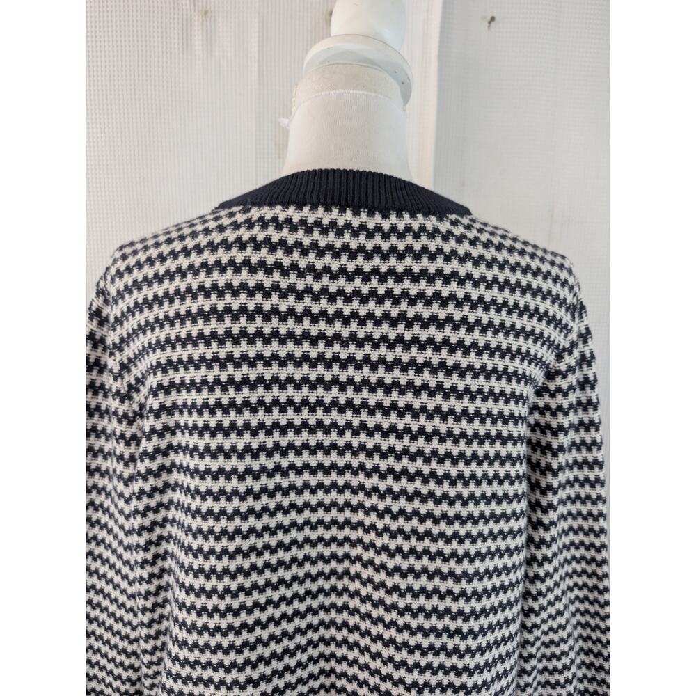 NWOT! FREE ASSEMBLY! BLACK & WHITE BLOCK STRIPED, POCKETED CARDIGAN SWEATER! XXL - Picture 8 of 14